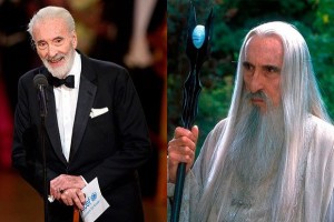  Ator Christopher Lee em premiação e caracterizado como o mago Saruman, de Senhor dos Anéis Foto:  Reuters / Reprodução Internet 