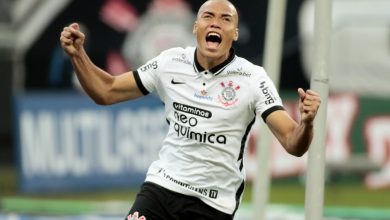Luis Mandaca comemora seu primeiro gol pelo Timão. Imagem: Agência Corinthians