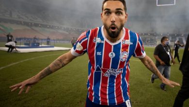 Gilberto, atacante do Bahêa! Foto: Lucas Figueiredo / CBF